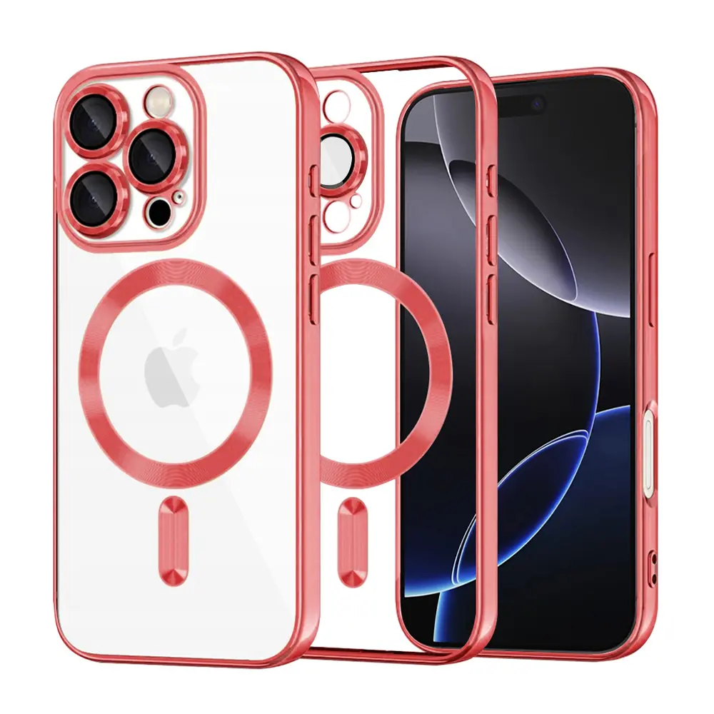 Techsuit Luxury Crystal MagSafe pro iPhone 16 Pro Max červený