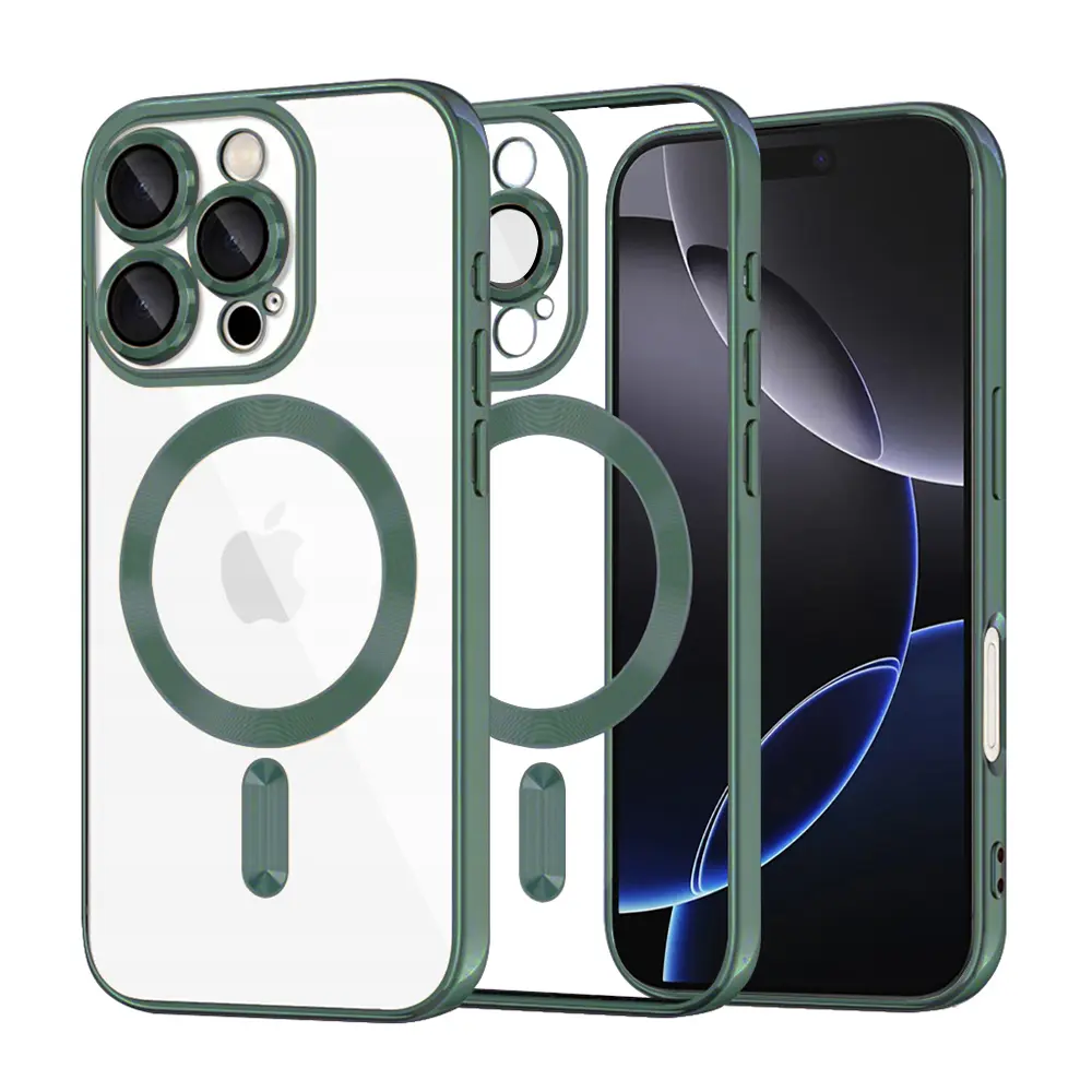 Techsuit Luxury Crystal MagSafe pro iPhone 16 Pro Max v tmavě zelené