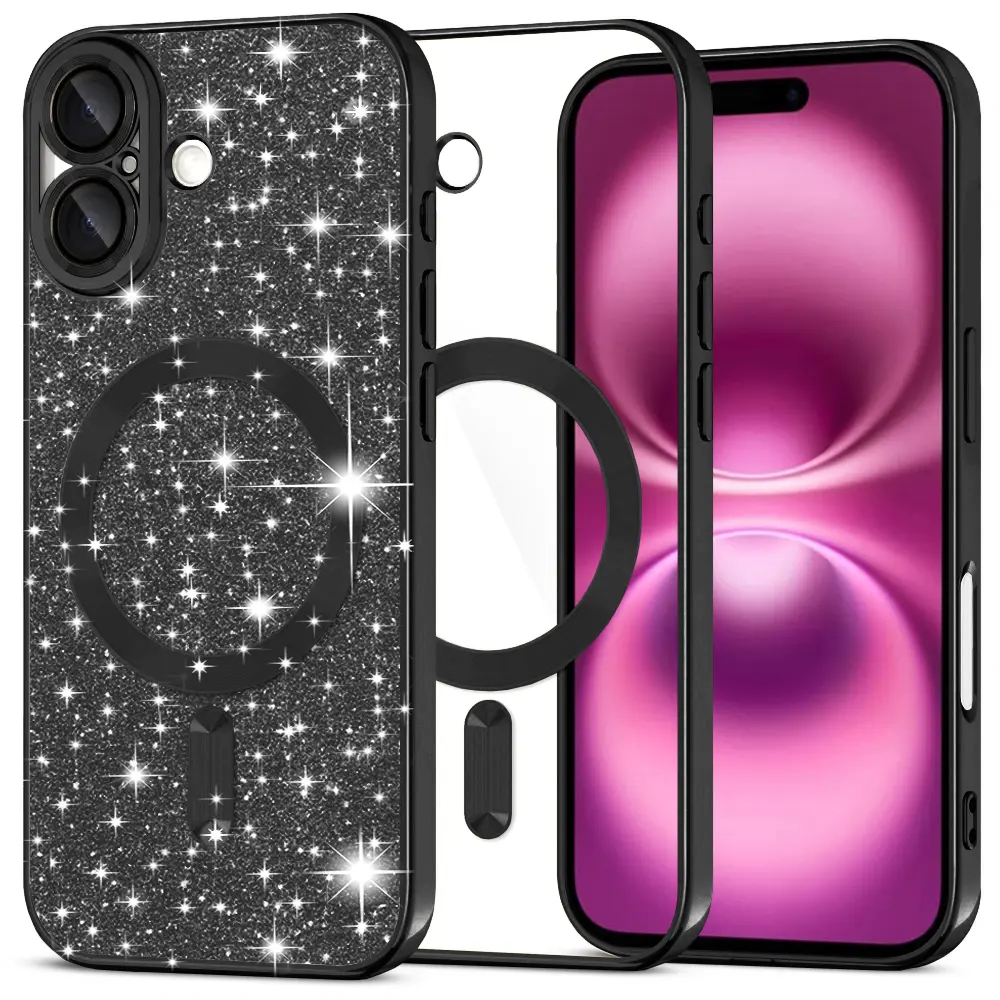 Techsuit Luxury Glitter MagSafe pro iPhone 16 Plus černý
