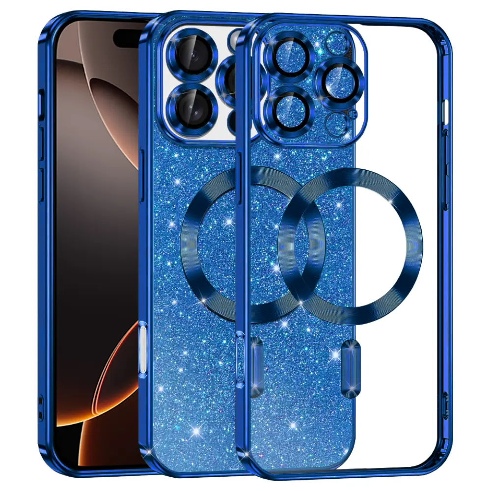 Techsuit Luxury Glitter MagSafe pro iPhone 16 Pro v tmavě modré