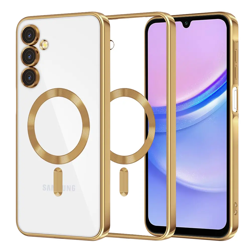 Techsuit Luxury Crystal MagSafe – pouzdro pro Samsung Galaxy A15 4G / A15 5G – zlatý
