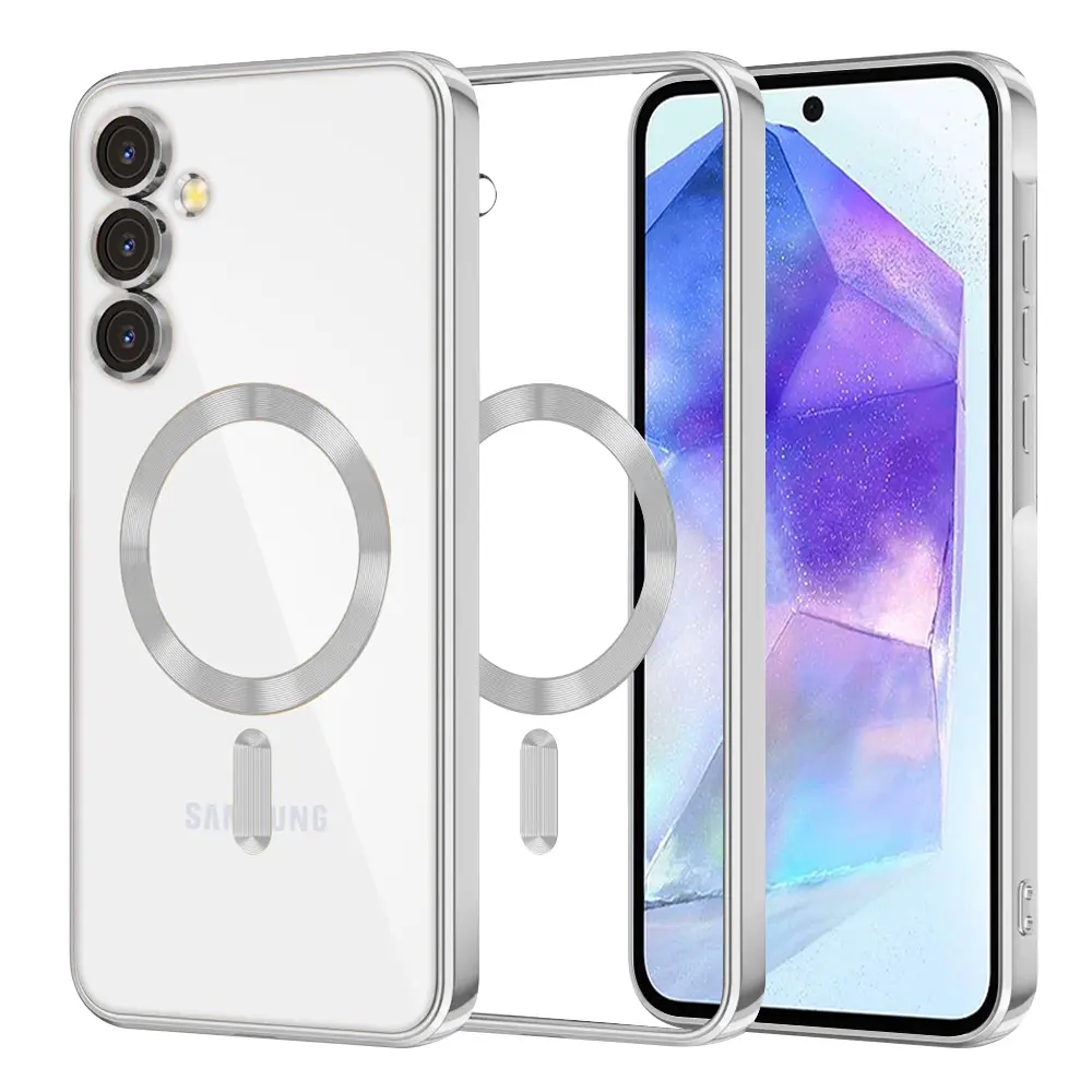 Techsuit Luxury Crystal MagSafe pro Samsung Galaxy A55 5G stříbrný