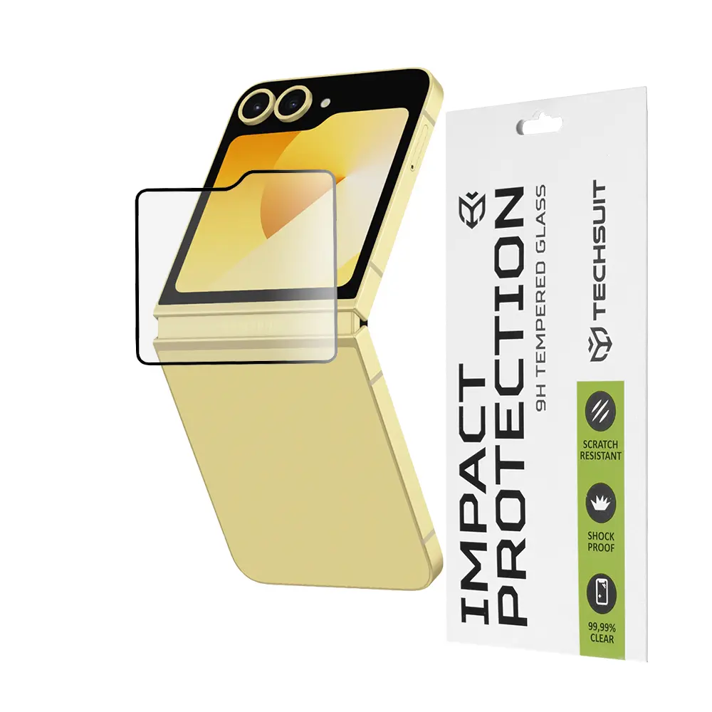 Ochranné sklo Techsuit 111D na vnější displej Samsung Galaxy Z Flip6/Flip7 FE černé