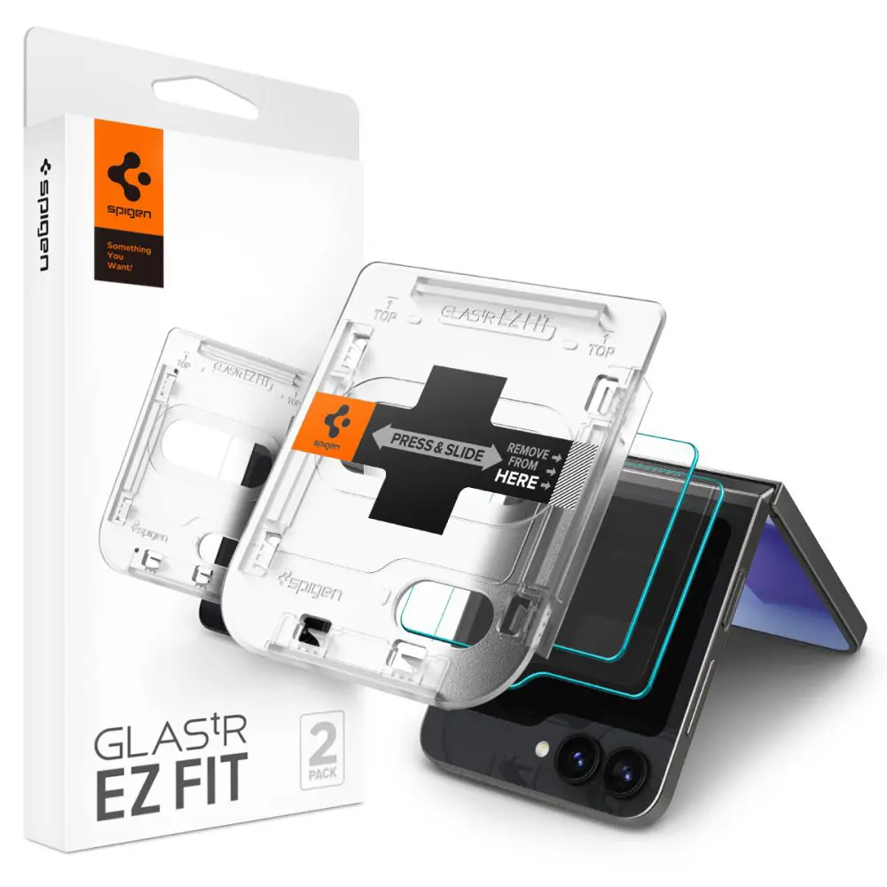 Spigen Glas.tR EZ-FIT (2 balení) Samsung Galaxy Z Flip6 / Flip7 FE čirý