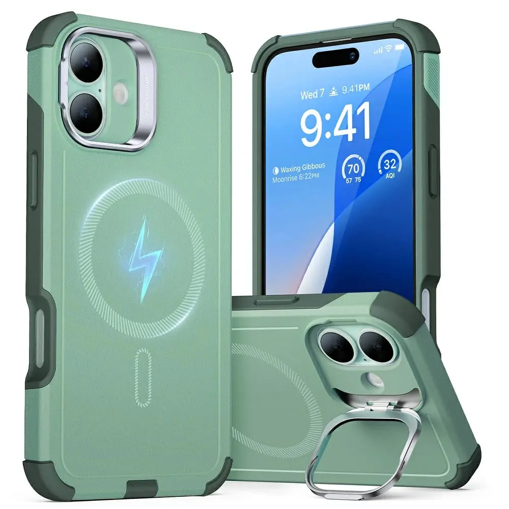 ESR Cyber Armor Kickstand pro iPhone 16 zelený