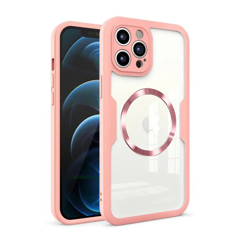 Techsuit ColorVerse 360 MagSafe Series + Ochranné sklo iPhone 12 Pro Max Růžová