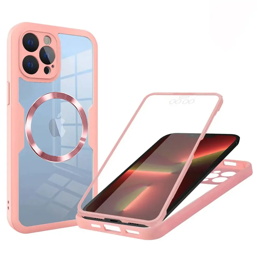 Techsuit ColorVerse 360 MagSafe Series Ochranné sklo iPhone 13 Pro Růžová