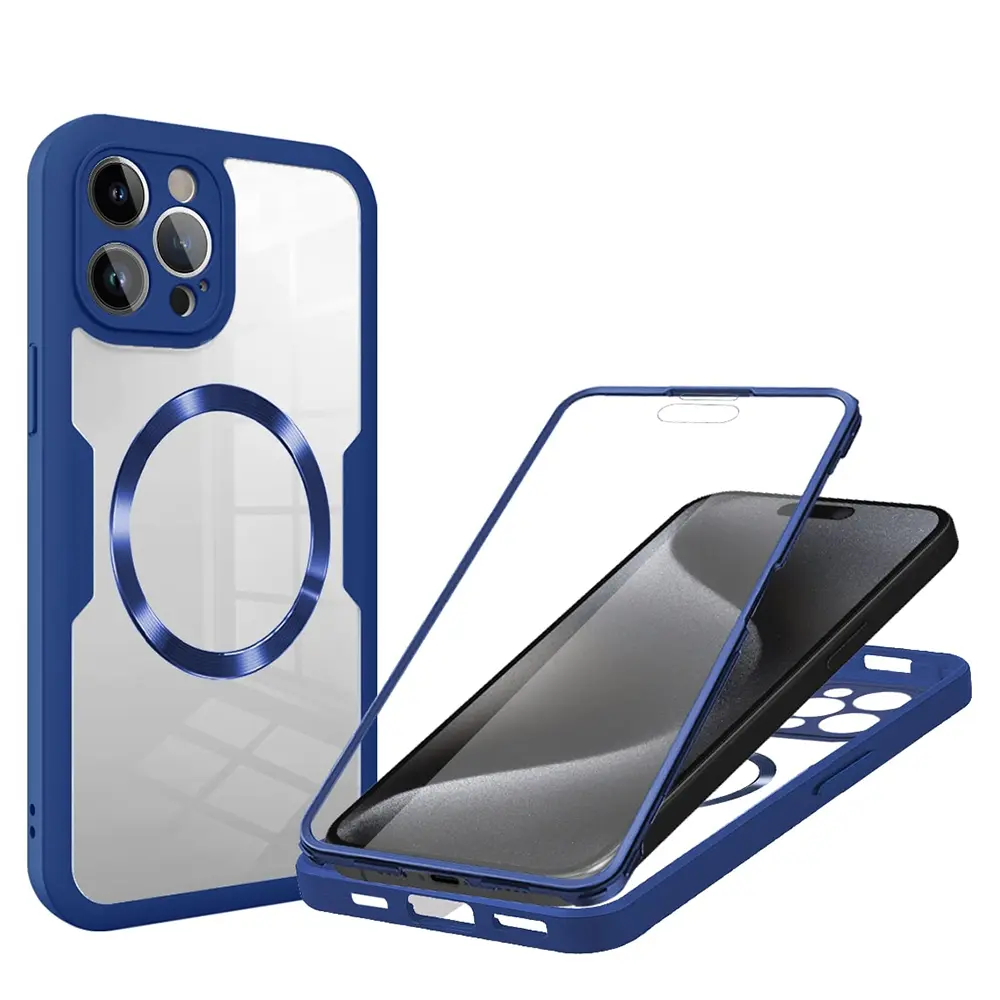 Techsuit ColorVerse 360 MagSafe Series Ochranné sklo iPhone 15 Pro Max Modrá