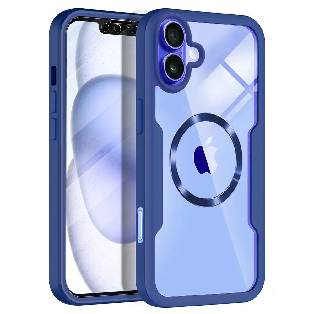 Techsuit ColorVerse 360 MagSafe Series + Ochranné sklo iPhone 16 Modrá