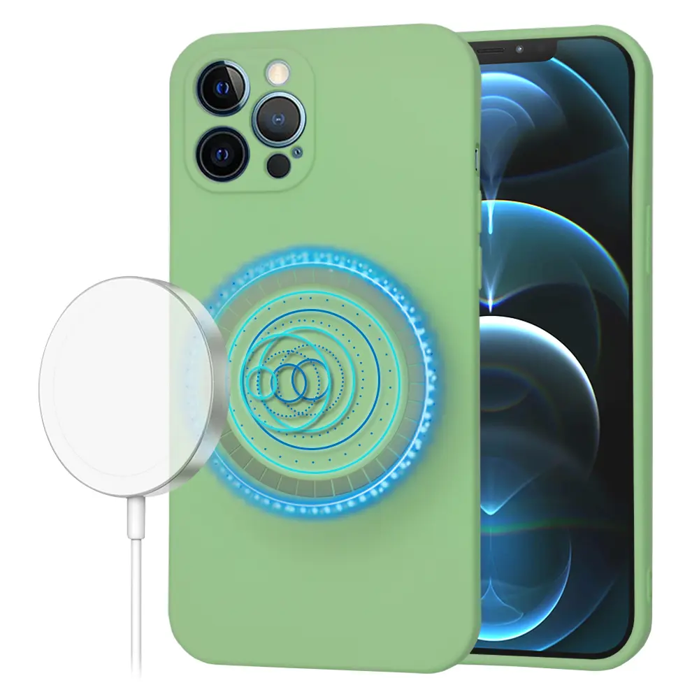 Techsuit SoftFlex MagSafe pro iPhone 12 Pro Max mátově zelená