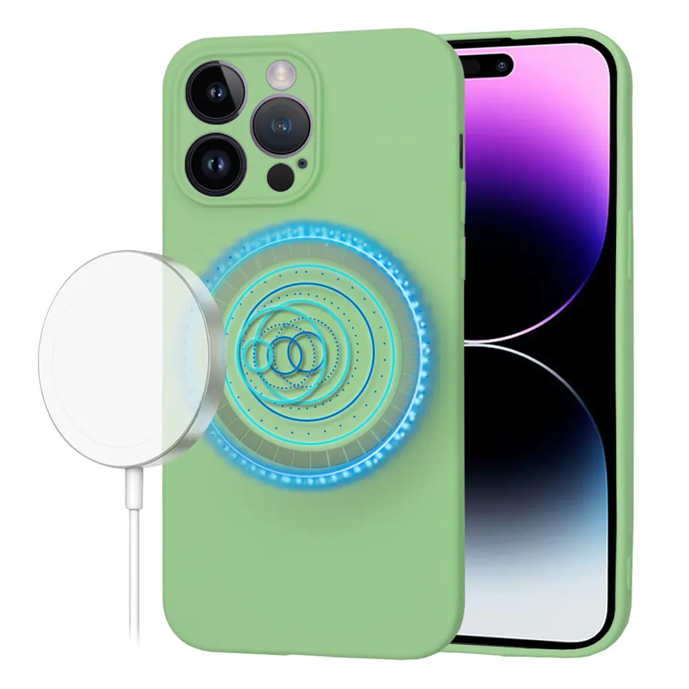 Techsuit SoftFlex MagSafe pro iPhone 14 Pro Max mátově zelený