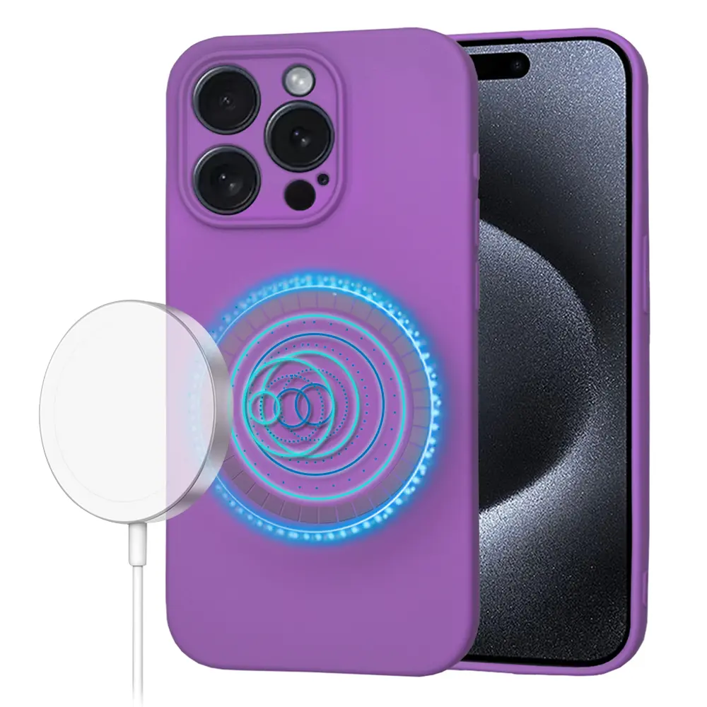 Techsuit SoftFlex MagSafe pro iPhone 15 Pro fialová