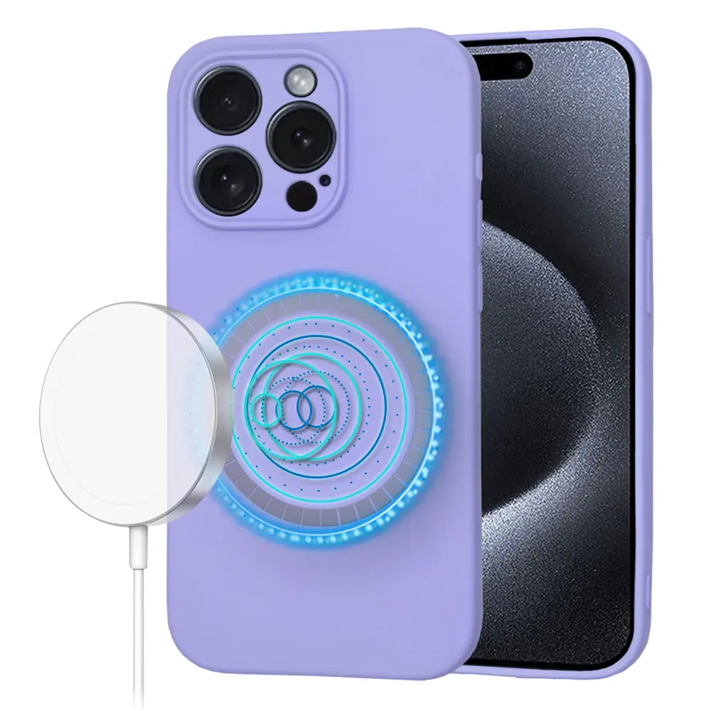 Techsuit SoftFlex MagSafe pro iPhone 15 Pro světle fialová