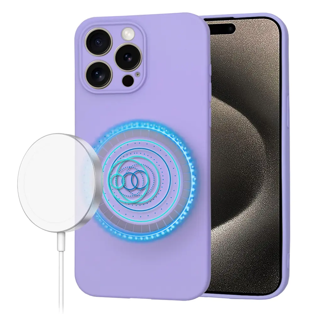 Techsuit SoftFlex MagSafe pro iPhone 15 Pro Max světle fialová