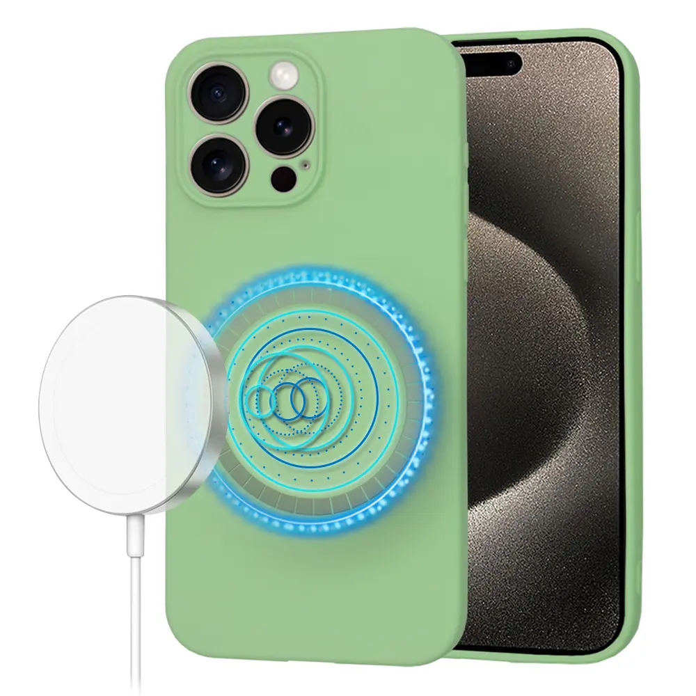 Techsuit SoftFlex MagSafe pro iPhone 15 Pro Max mátově zelený