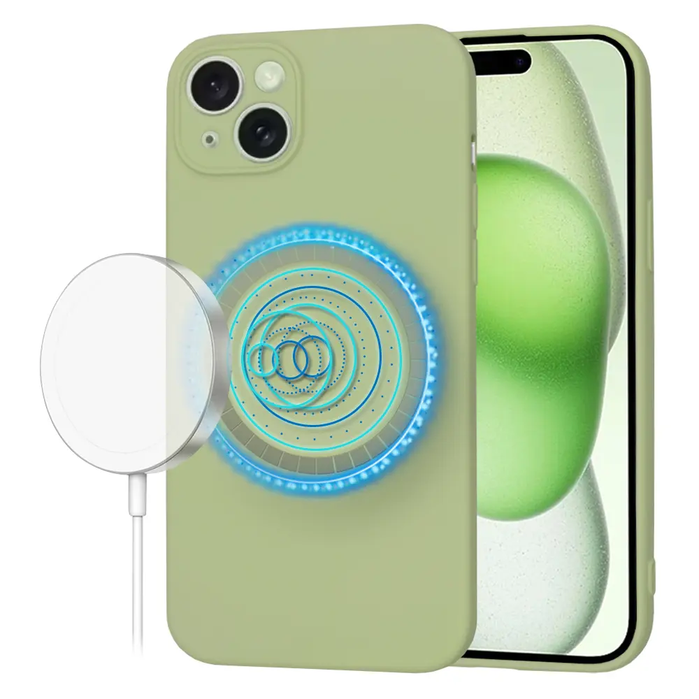 Techsuit SoftFlex MagSafe pro iPhone 15 Plus v barvě matcha