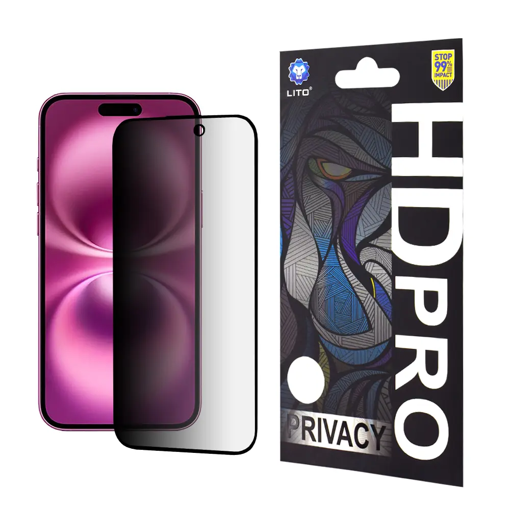 Lito HD Pro Privacy pro iPhone 16 Plus černá