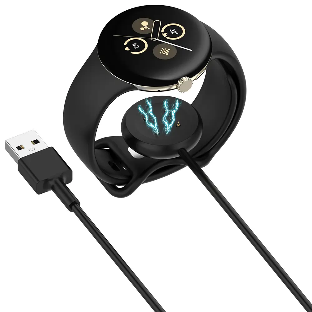Techsuit SmartWatch bezdrátový nabíjecí kabel pro Google Pixel Watch 3 2 Fitbit Ace LTE USB černá