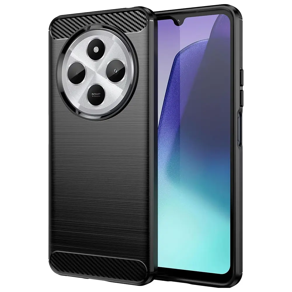 Pouzdro Techsuit Carbon Silicone Xiaomi Redmi 14C / Poco C75 černé