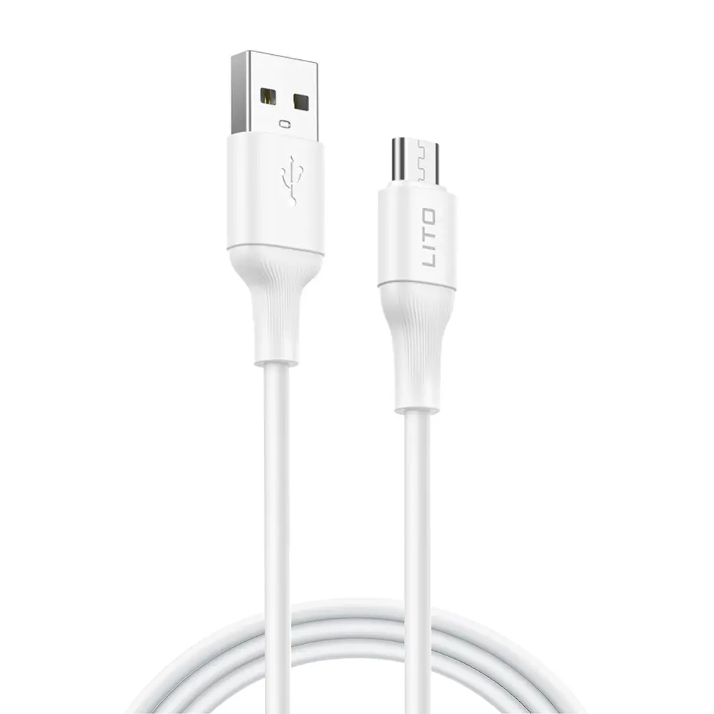 Lito Datový kabel LD06V USB na Micro-USB 2.4A PVC 1m bílý