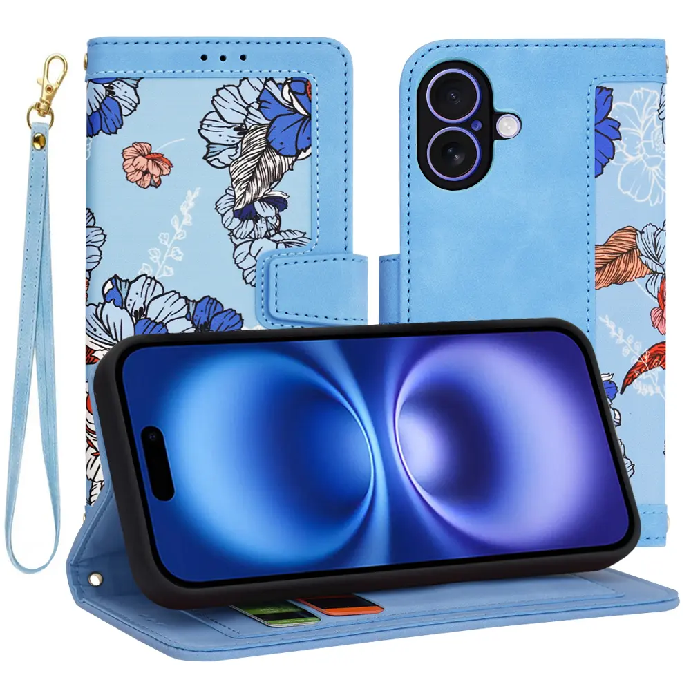 Techsuit FlipCraft iPhone 16 v zářivě modré barvě