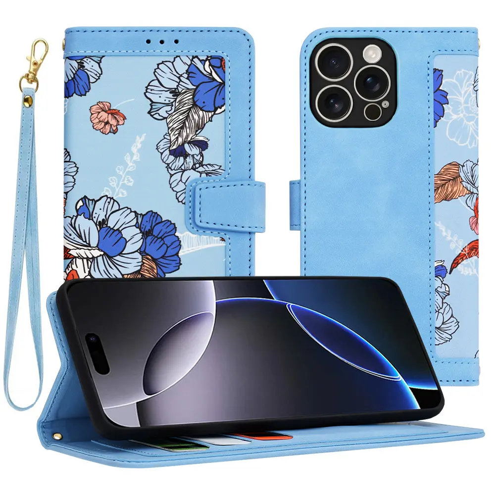 Techsuit FlipCraft iPhone 16 Pro Max v zářivě modré barvě