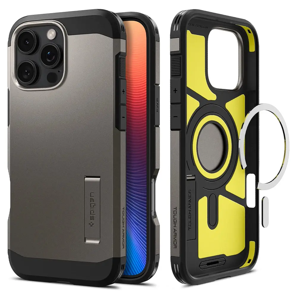 Spigen Tough Armor MagSafe pro iPhone 16 Pro v barvě gunmetal