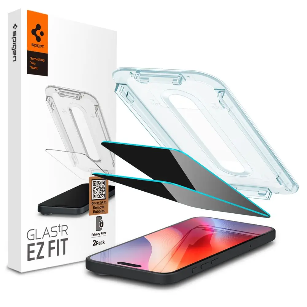 Spigen Glas.tR EZ-FIT (2 ks) iPhone 16 Pro iPhone 17 iPhone 17 Pro Privacy