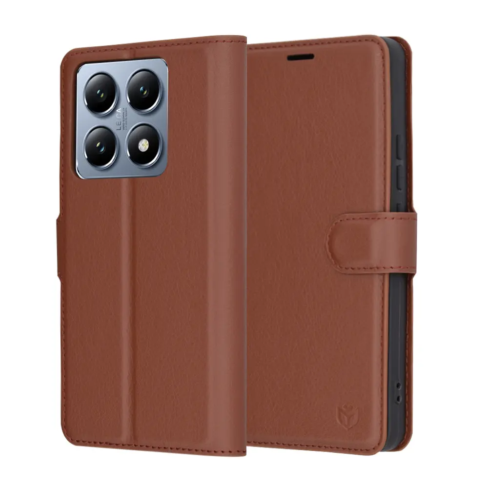 Pouzdro z kůže Techsuit Xiaomi 14T Pro hnědé