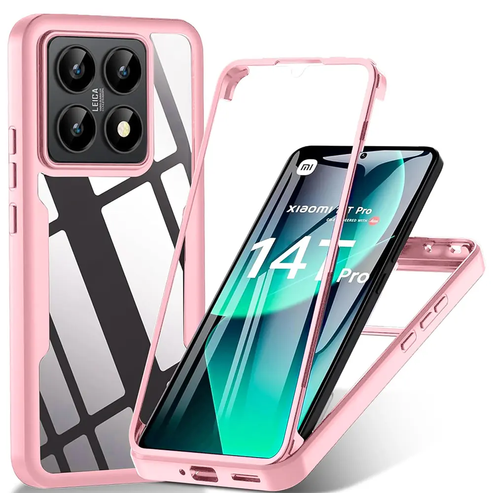 Techsuit ColorVerse 360 Series s ochranou displeje Xiaomi 14T Pro růžová