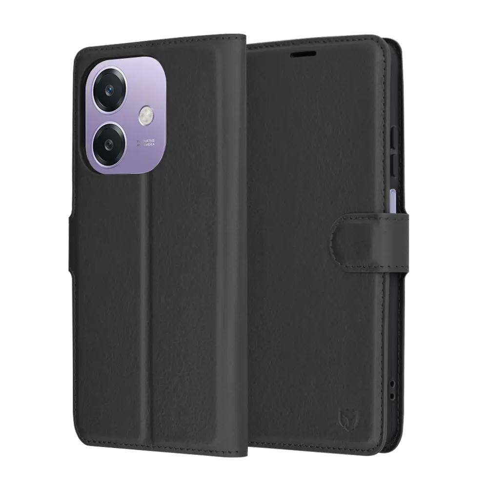 Pouzdro Techsuit Leather Folio pro Oppo A40 4G A60 5G černé