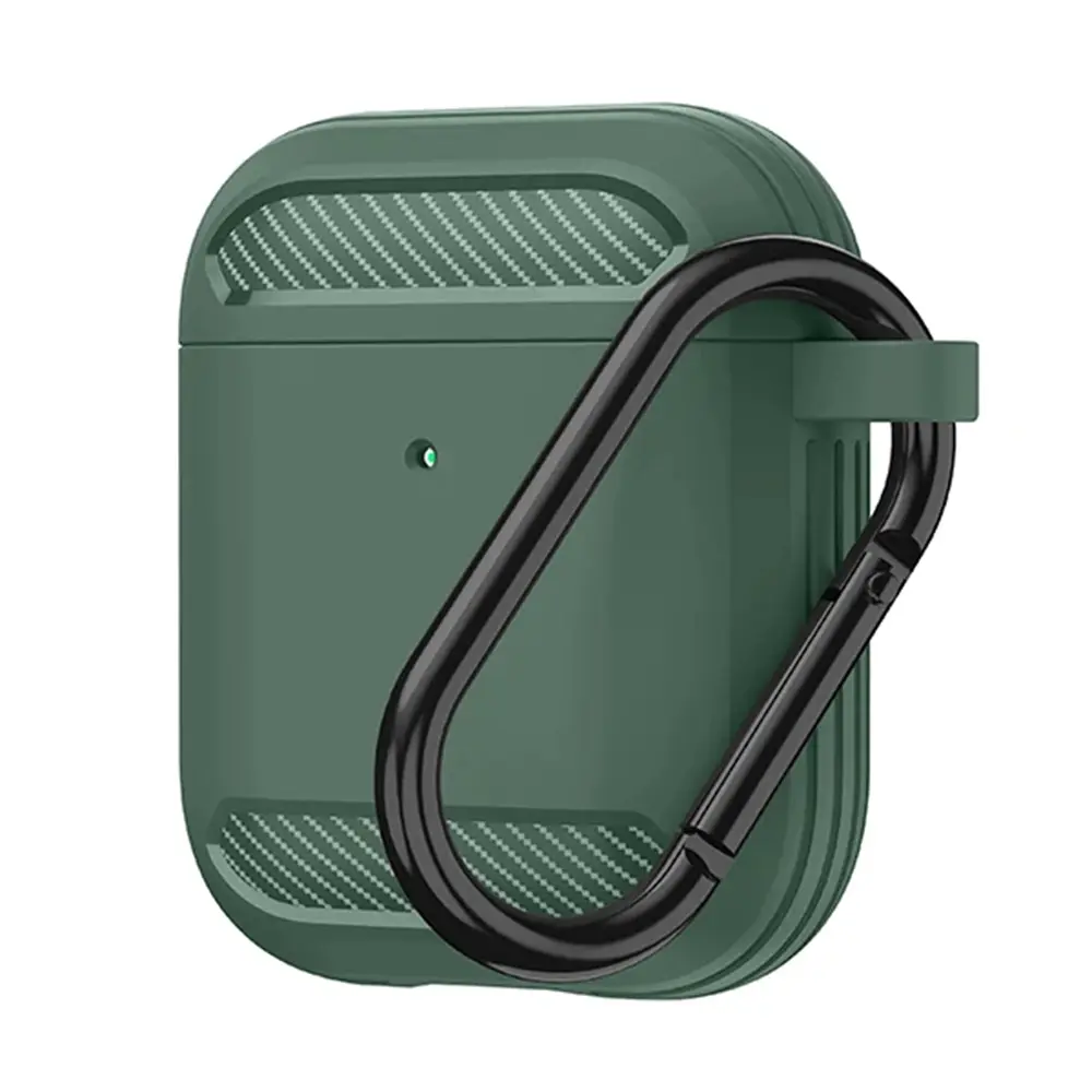 Techsuit Carbon Silicone pro AirPods 1 AirPods 2 zelená