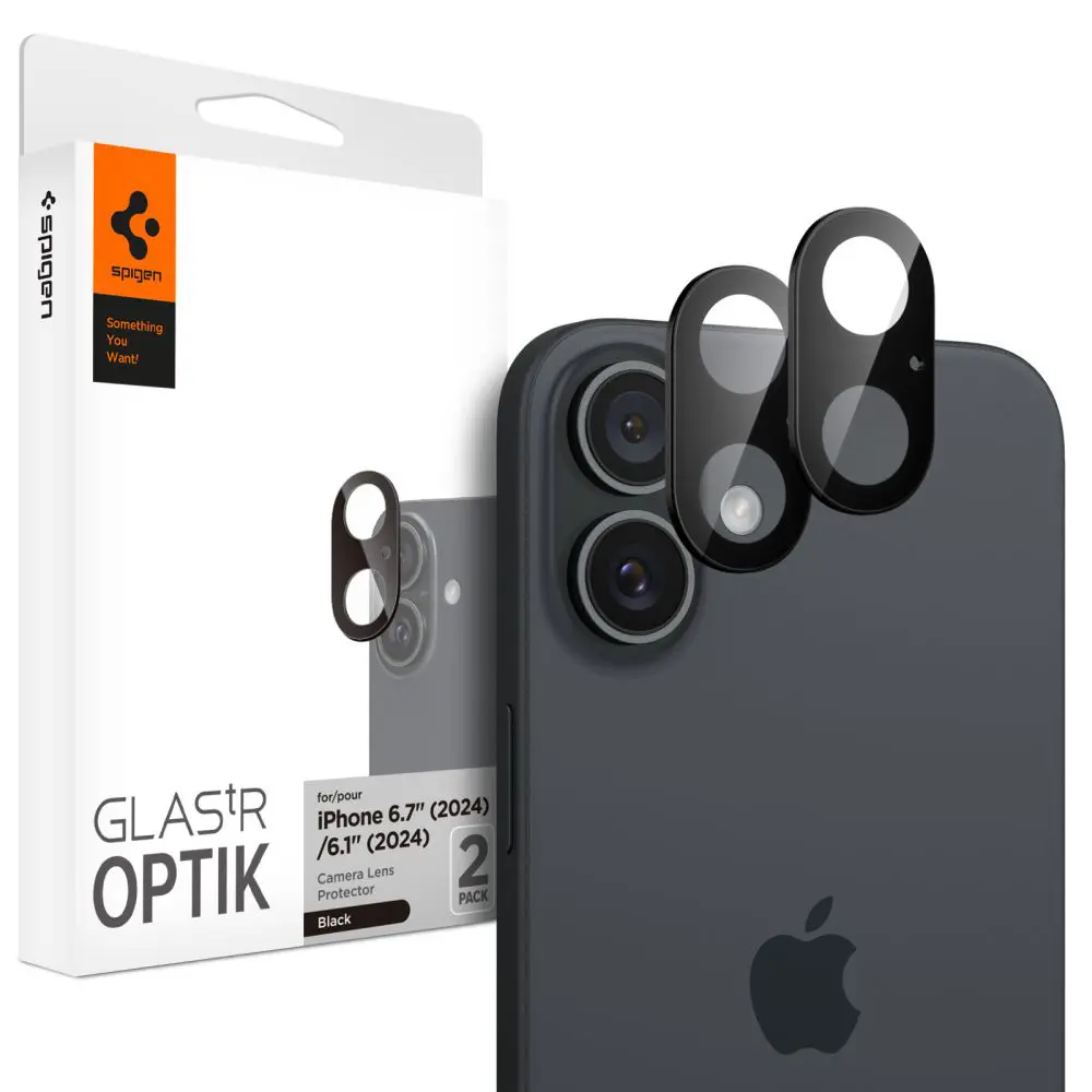Spigen Optik.tR ochranné sklo na kameru (2 ks) iPhone 16/16 Plus černá