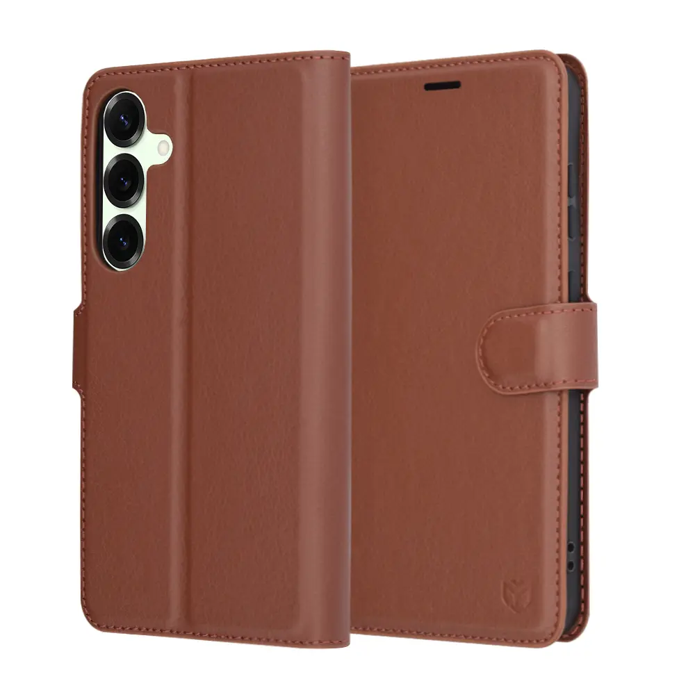 Kožené pouzdro Techsuit Samsung Galaxy S25 Plus hnědé