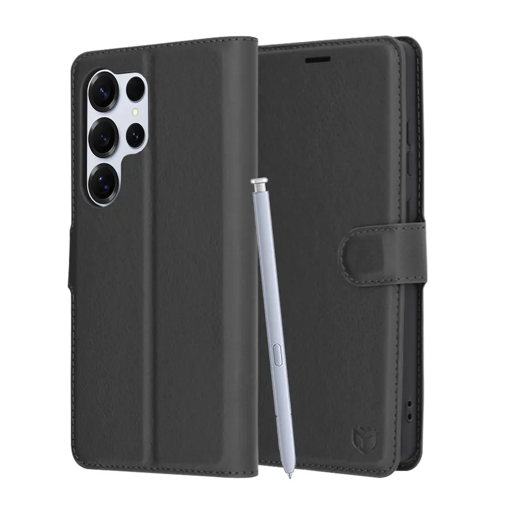 Kožené pouzdro Techsuit Samsung Galaxy S25 Ultra černé