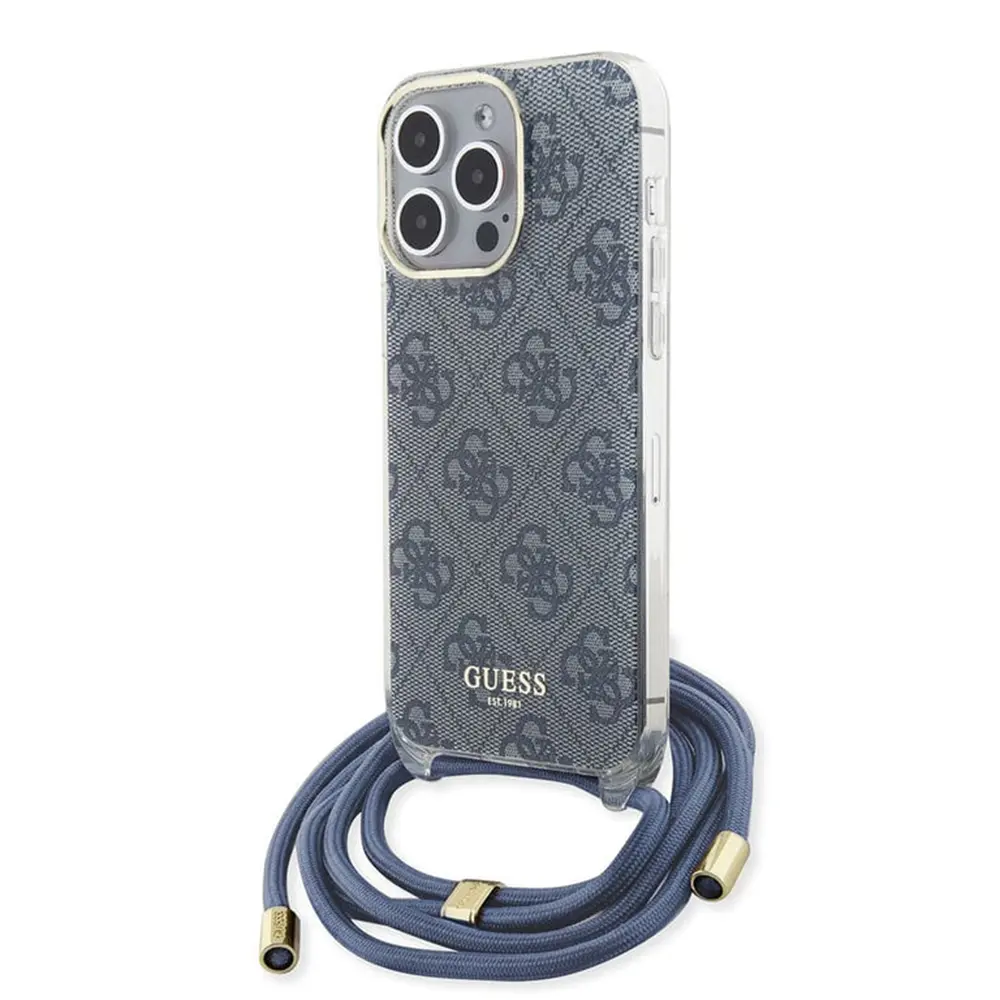 Guess Crossbody Cord 4G Print GUHCP15LHC4SEB iPhone 15 Pro Modrá