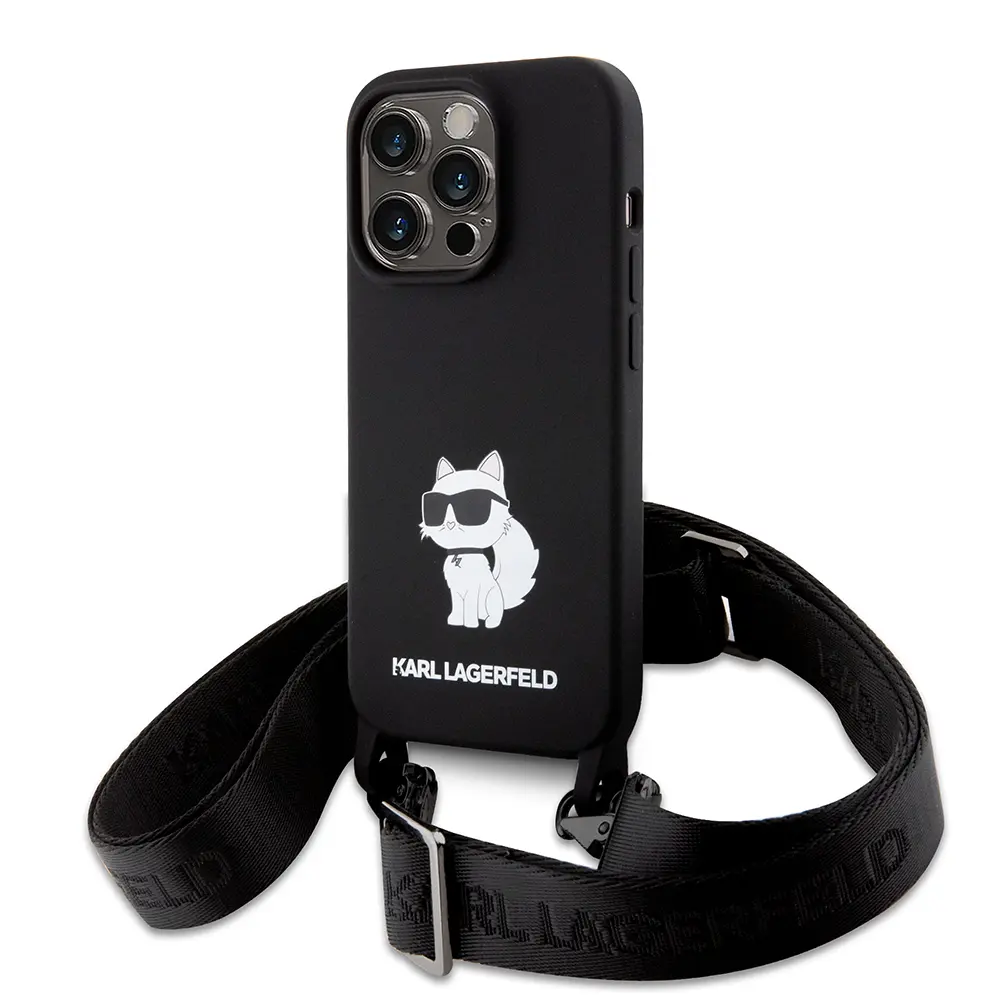Karl Lagerfeld Silicone Crossbody (KLHCP15XSCBSKNK) kryt pro iPhone 15 Pro Max – Ikonik