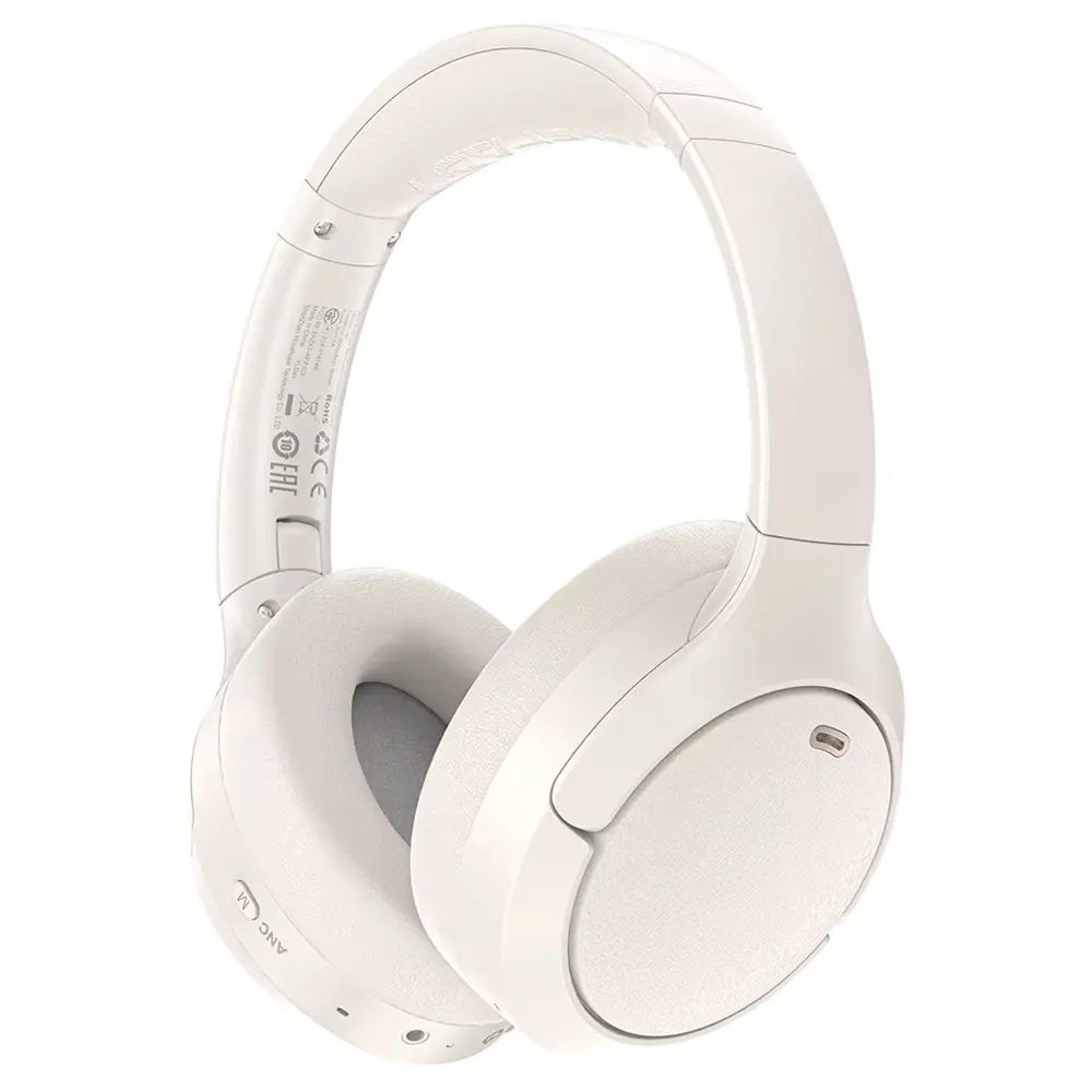 Acefast Wireless Headset H6 Type-C Bluetooth 5.3 aktivní potlačení hluku IPX4 500mAh Hi-Fi zvuk bílá