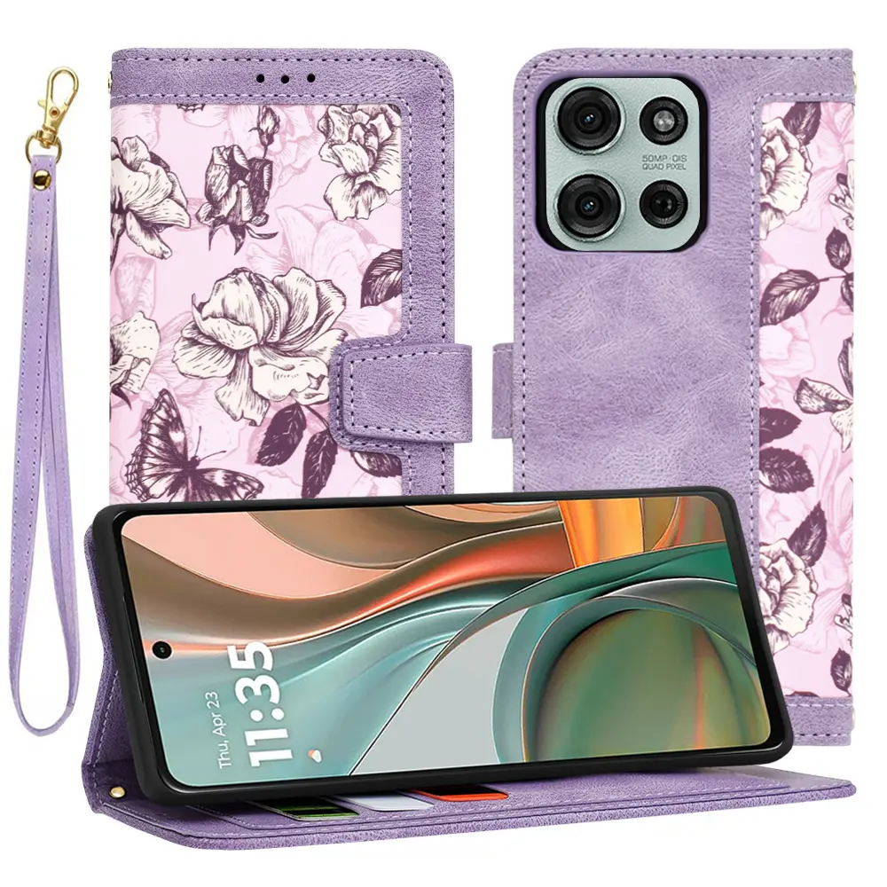 Pouzdro Techsuit FlipCraft pro Motorola Moto G75 Tajemná fialová