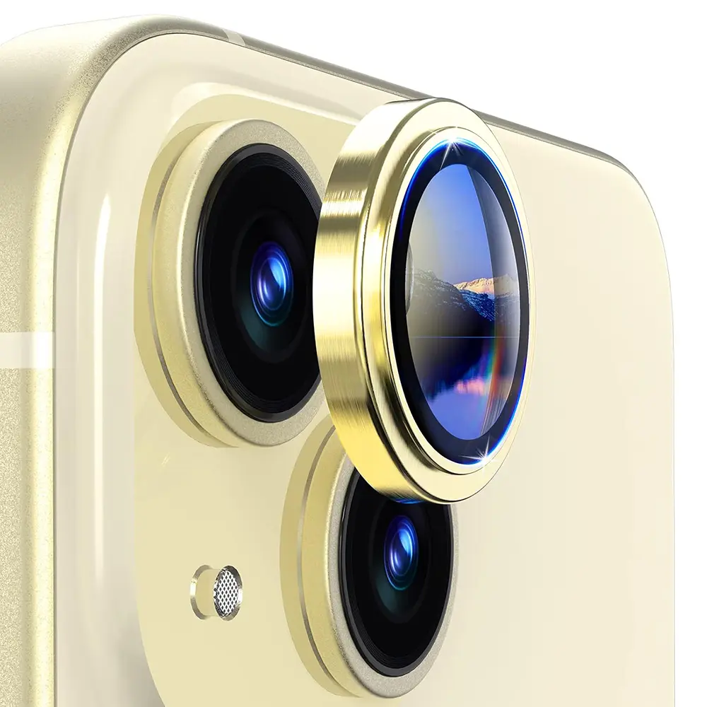 Lito S+ Camera Glass Protector (ochranné sklo kamery) pro iPhone 14 / iPhone 14 Plus – žlutá