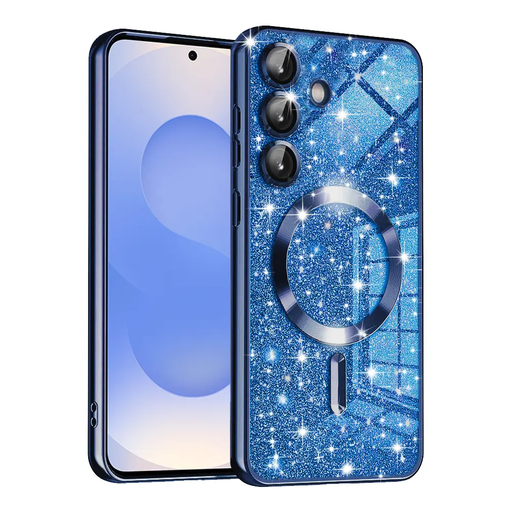 Techsuit Luxury Glitter MagSafe pro Samsung Galaxy S25 v tmavě modré