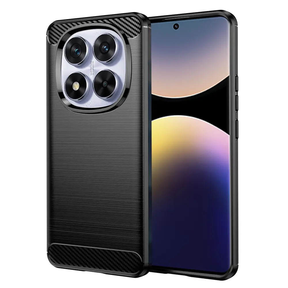 Pouzdro Techsuit Carbon Silicone pro Xiaomi Redmi Note 14 Pro 5G Poco X7 černé