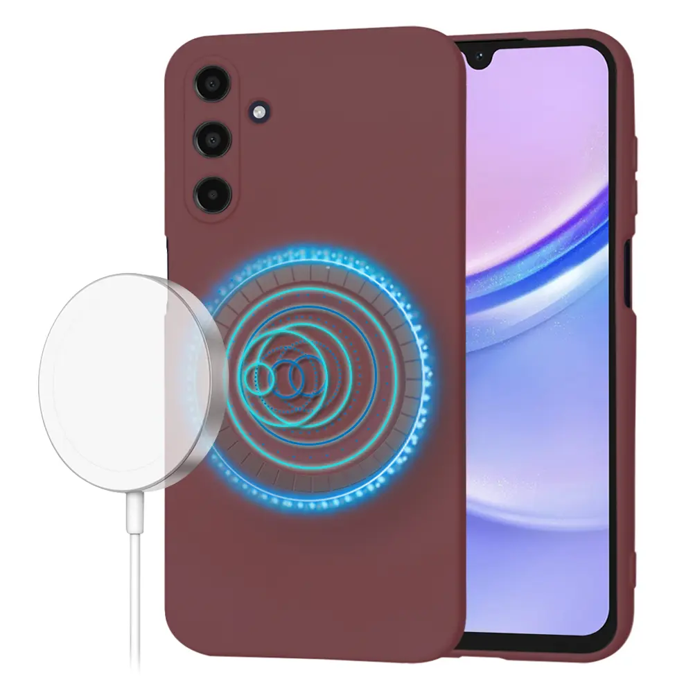 Techsuit SoftFlex MagSafe pro Samsung Galaxy A15 4G / A15 5G švestkově červená