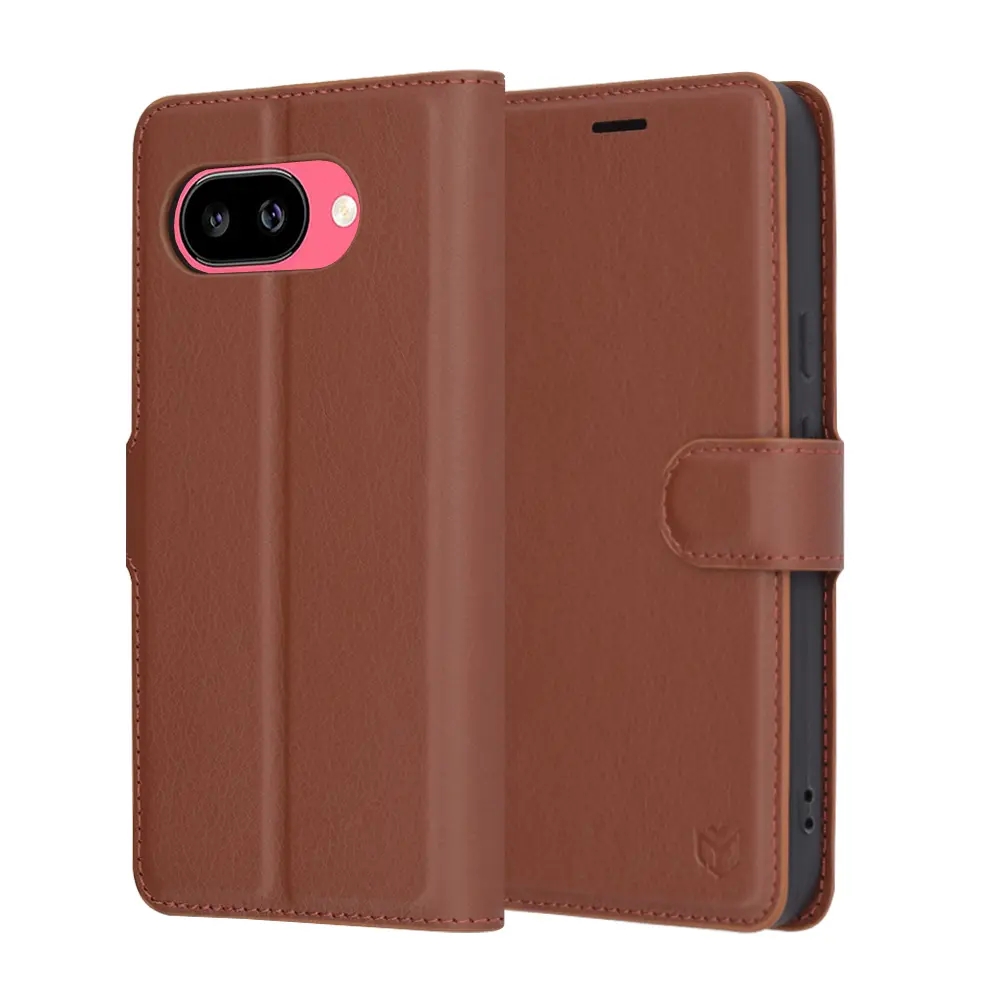 Techsuit kožené pouzdro pro Google Pixel 9a hnědé