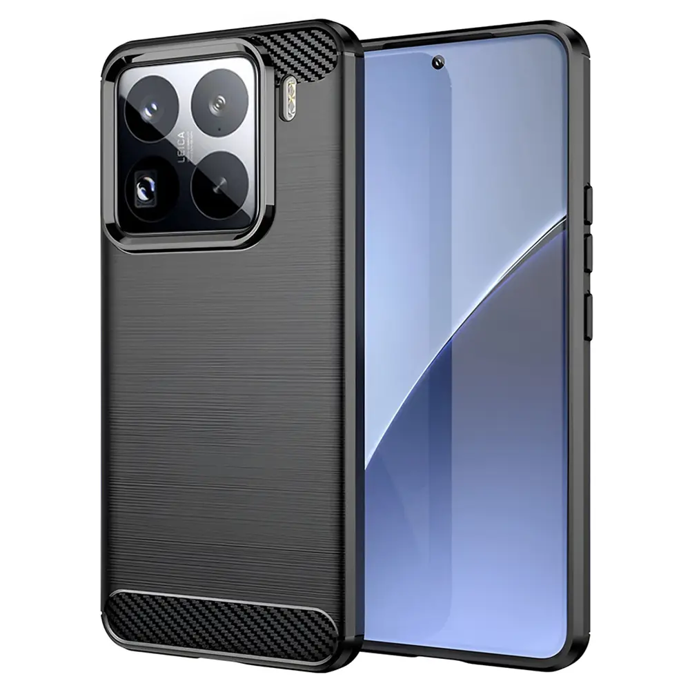 Pouzdro Techsuit Carbon Silicone pro Xiaomi 15 Pro černé