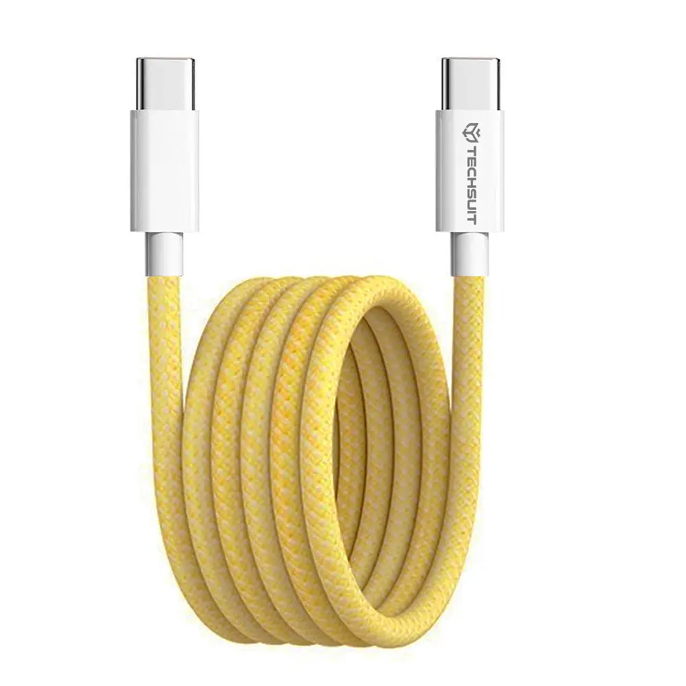 Techsuit Datový kabel PCB114D pro Apple Android Type-C 1m žlutý