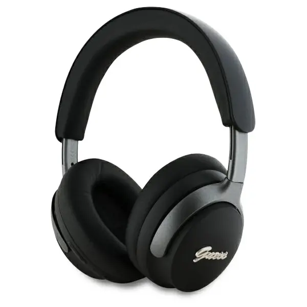 Guess Wireless Headphones Metal Script Logo Bluetooth ANC On-ear černá