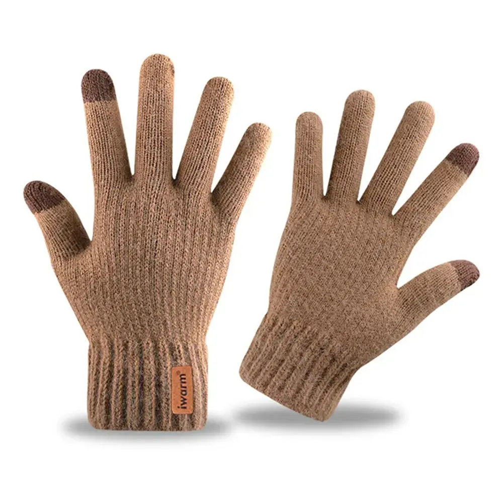 Iwarm rukavice ST0016 z alpaka vlny velikost 22cm kávové