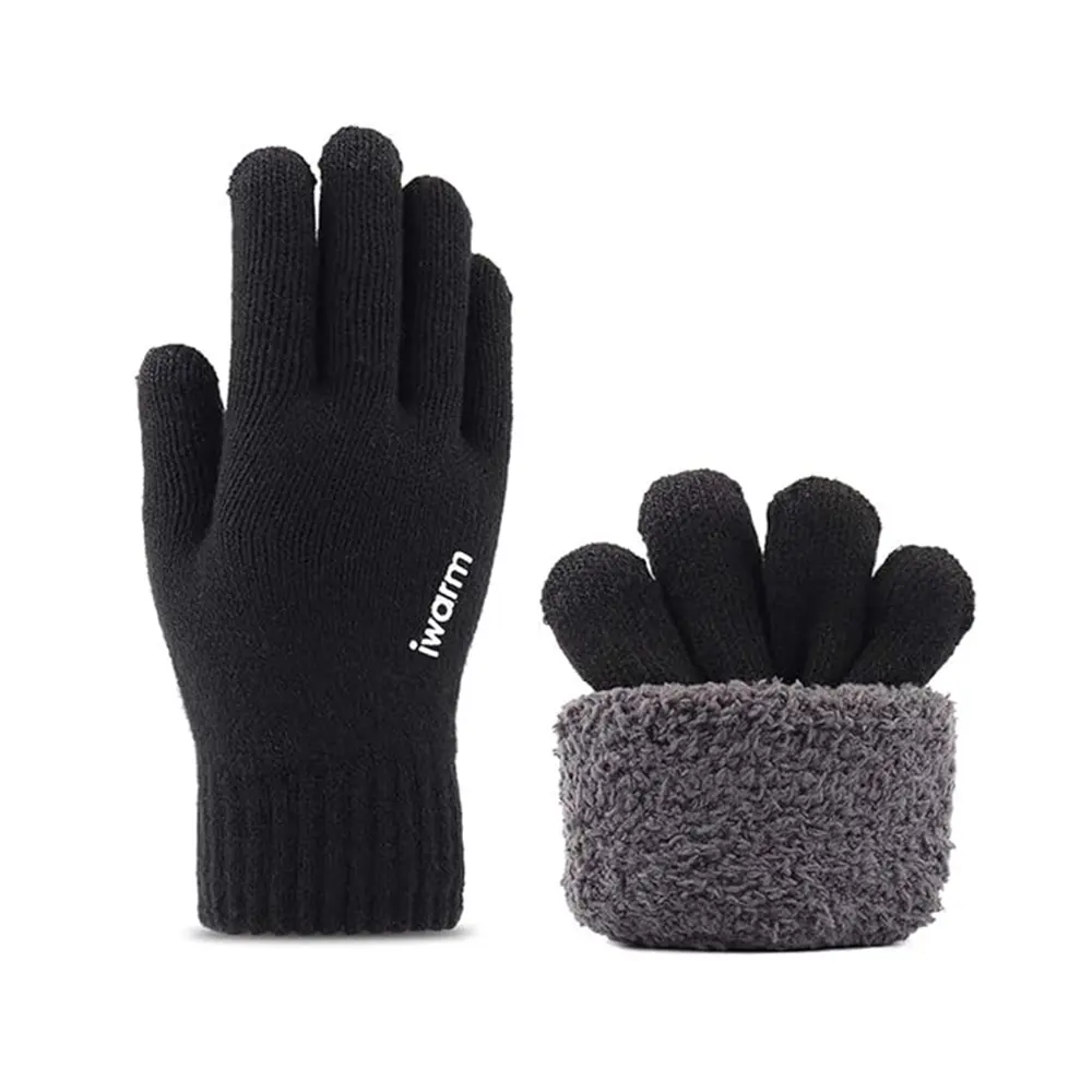 Iwarm Gloves ST0018 prémiová vlna s protiskluzovými detaily velikost 23 cm černá