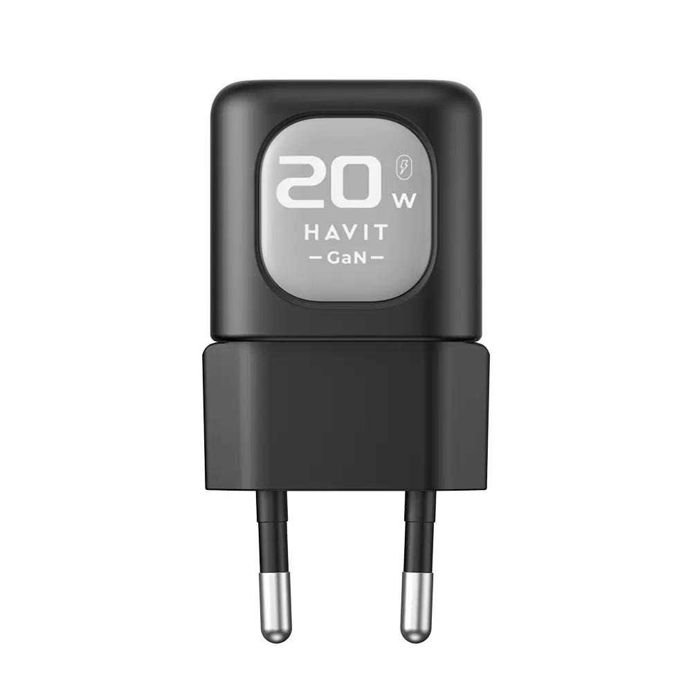 Havit Wall Charger UC220 EU USB Type-C GaN 20W černá šedá
